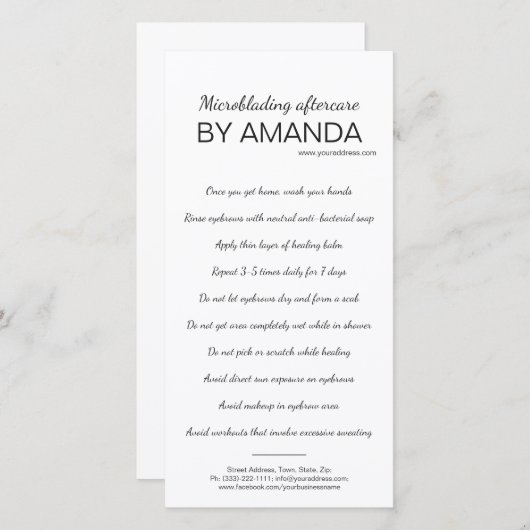 Mikroblende nach der Behandlung einfache weiße Anl Dankeskarte (Vorne/Hinten)