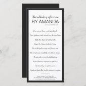 Mikroblende nach der Pflege einfache weiße schwarz Dankeskarte (Vorne/Hinten)