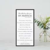 Mikroblende nach der Pflege einfache weiße schwarz Dankeskarte (Stehend Vorderseite)