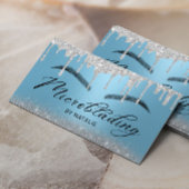 Mikroblende Silver Tropfens Light Blue Brow Wellne Visitenkarte