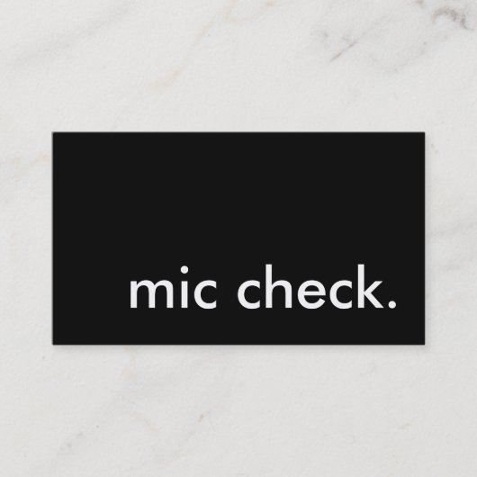 Mikrocheck. Visitenkarte (Vorderseite)