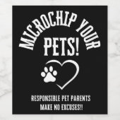 Mikrochip Ihre Haustiere Weinflaschen Etikett (Einzelnes Label)