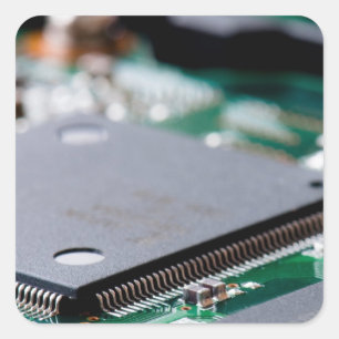 Mikrochip Quadratischer Aufkleber