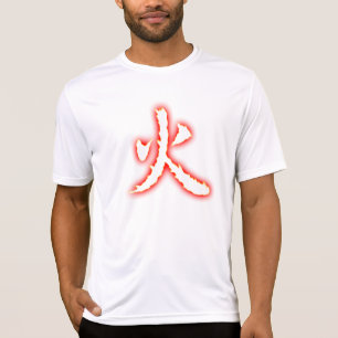 Mikrodie faser-T - Shirt der Feuer-Kanji-Männer