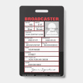 Mikrofon-Abzeichen Ausweis (Rückseite)