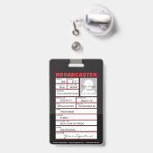 Mikrofon-Abzeichen Ausweis (Rückseite mit Ausziehbar)