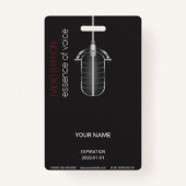 Mikrofon-Abzeichen Ausweis (Vorderseite)