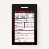 Mikrofon-Abzeichen Ausweis (Rückseite)