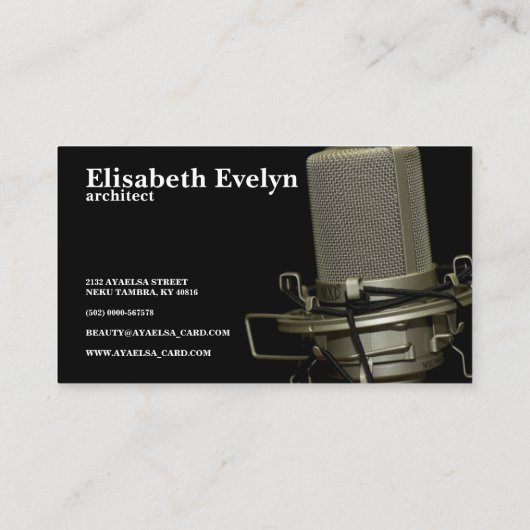 Mikrofon-Audiosignal Visitenkarte (Rückseite)