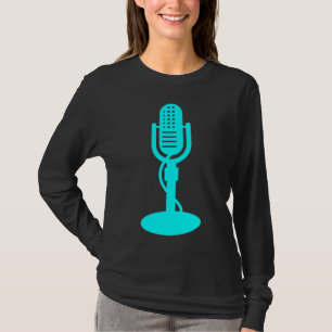Mikrofon- cyan-blau T-Shirt