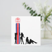 Mikrofon der britischen Flagge Einladung (Stehend Vorderseite)