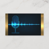 Mikrofon | Digital Sound Wave | Goldmetallschneide Visitenkarte (Rückseite)