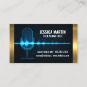 Mikrofon | Digital Sound Wave | Goldmetallschneide Visitenkarte (Vorderseite)