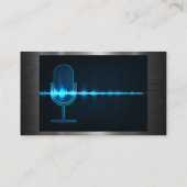 Mikrofon | Digital Sound Wave | Metallic Visitenkarte (Rückseite)