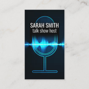 Mikrofon   Digital Sound Wave Visitenkarte