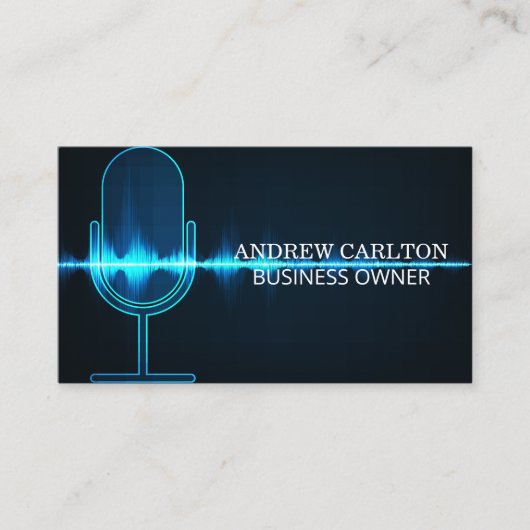 Mikrofon | Digital Sound Wave Visitenkarte (Vorderseite)