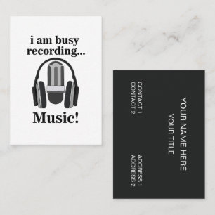 Mikrofon-Headphone-Tonaufzeichnung Visitenkarte