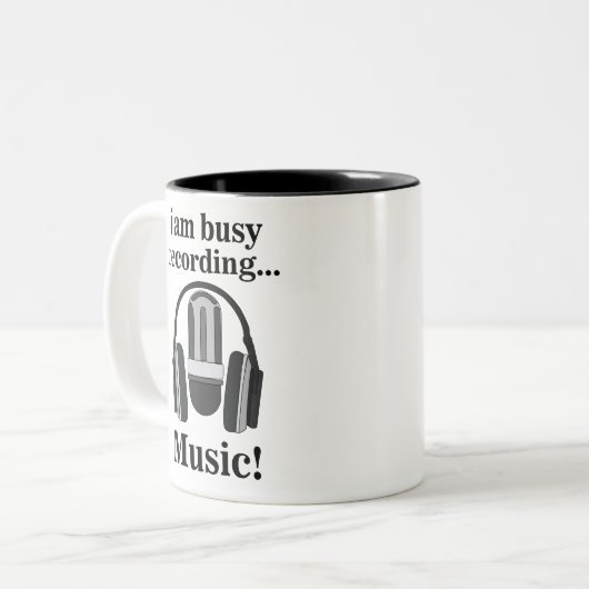 Mikrofon-Headphone-Tonaufzeichnung Zweifarbige Tasse (Vorderseite Links)