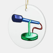Mikrofon-kleiner Stand-blaue und grüne Grafik Keramikornament (Links)