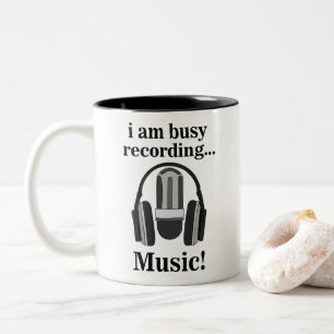 Mikrofon Kopfhörer Aufnahme Musik Zweifarbige Tasse