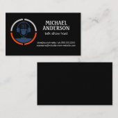 Mikrofon-Logo | Podcast Host Business Card Visitenkarte (Vorne/Hinten)