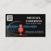 Mikrofon-Logo | Podcast Host | QR-Code Visitenkarte (Vorderseite)