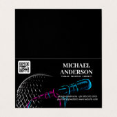 Mikrofon-Logo | Podcast Vlogger Visitenkarten (Außenseite Aufgefaltet)