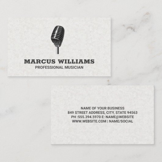 Mikrofon-Logo Visitenkarte (Vorne/Hinten)