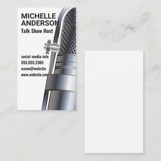 Mikrofon-Metallic Visitenkarte (Vorne/Hinten)