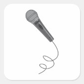 Mikrofon-Mike ~ Audiomusik Quadratischer Aufkleber (Vorderseite)