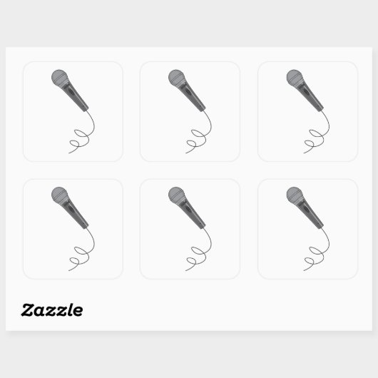 Mikrofon-Mike ~ Audiomusik Quadratischer Aufkleber (Blatt)