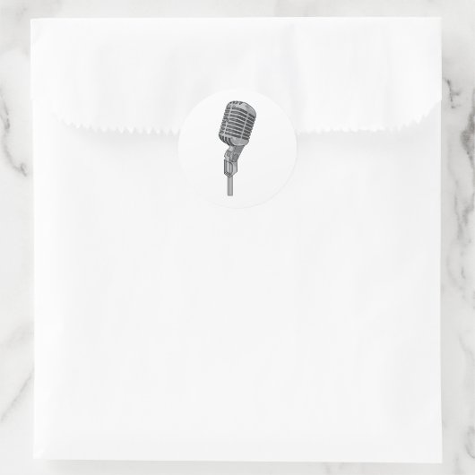 Mikrofon-Mike ~ Audiomusik Runder Aufkleber (Tasche)