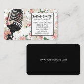 Mikrofon mit Blumenmuster Visitenkarte (Vorne/Hinten)