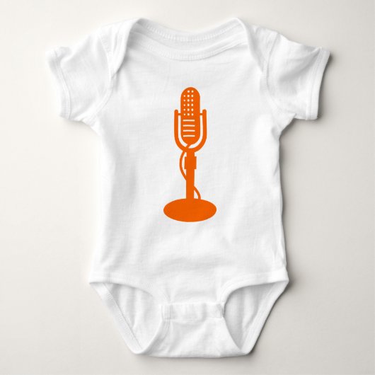 Mikrofon - Orange Baby Strampler (Vorderseite)