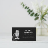 Mikrofon | Podcast Host Business Card Visitenkarte (Stehend Vorderseite)