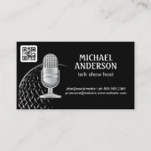 Mikrofon | Podcast-Host | QR-Code Visitenkarte (Vorderseite)