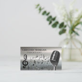 Mikrofon / Podcaster | Noten Visitenkarte (Stehend Vorderseite)