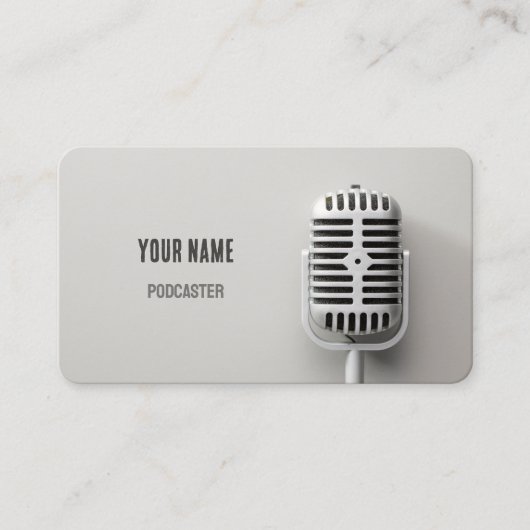 🎙️ Mikrofon-Podcaster-Talk Podcast anzeigen Visitenkarte (Vorderseite)