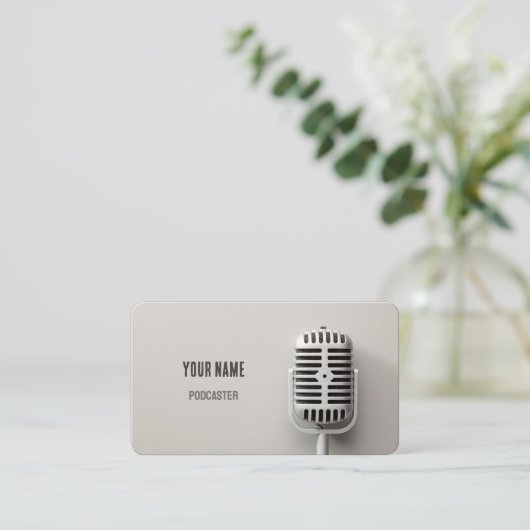 🎙️ Mikrofon-Podcaster-Talk Podcast anzeigen Visitenkarte (Stehend Vorderseite)
