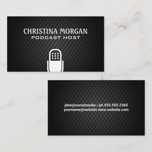 Mikrofon | Podcaster | Talk Show Host Visitenkarte (Vorne/Hinten)