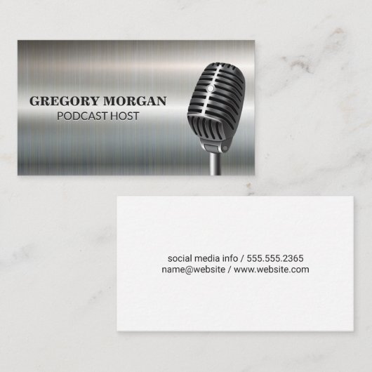 Mikrofon/Podcaster Visitenkarte (Vorne/Hinten)