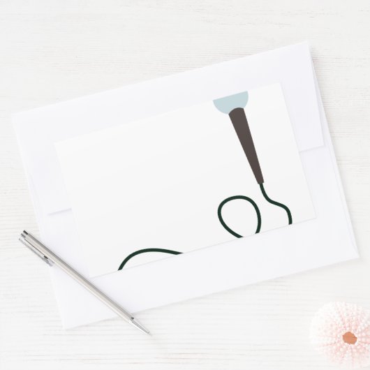 Mikrofon Rechteckiger Aufkleber (Umschlag)