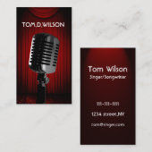 Mikrofon-Sängermusik Visitenkarte (Vorne/Hinten)