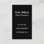 Mikrofon-Sängermusik Visitenkarte (Rückseite)