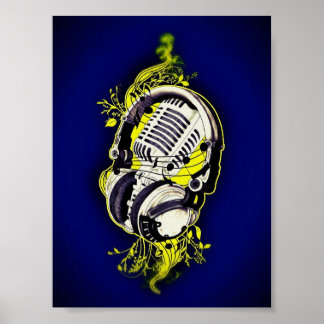 Mikrofon und Headset Poster
