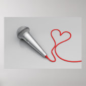 Mikrofon und rotes Herz Poster (Vorne)