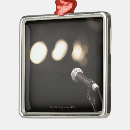 Mikrofon und Scheinwerfer Silbernes Ornament (Links)