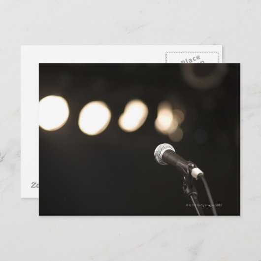 Mikrofon und Spotlights Postkarte (Vorne/Hinten)