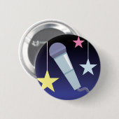 Mikrofon und Sterne-Design für Sänger Button (Vorne & Hinten)
