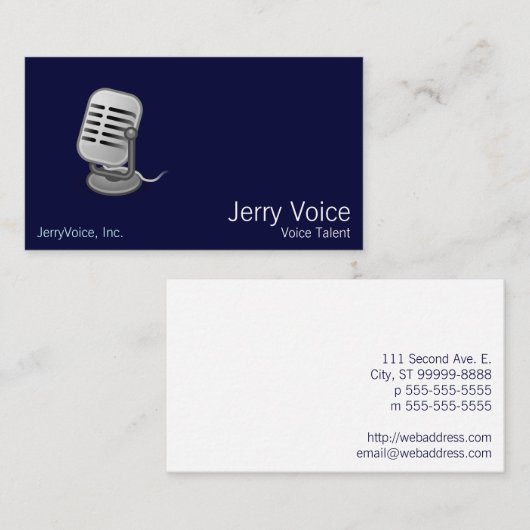 Mikrofon Visitenkarte (Vorne/Hinten)